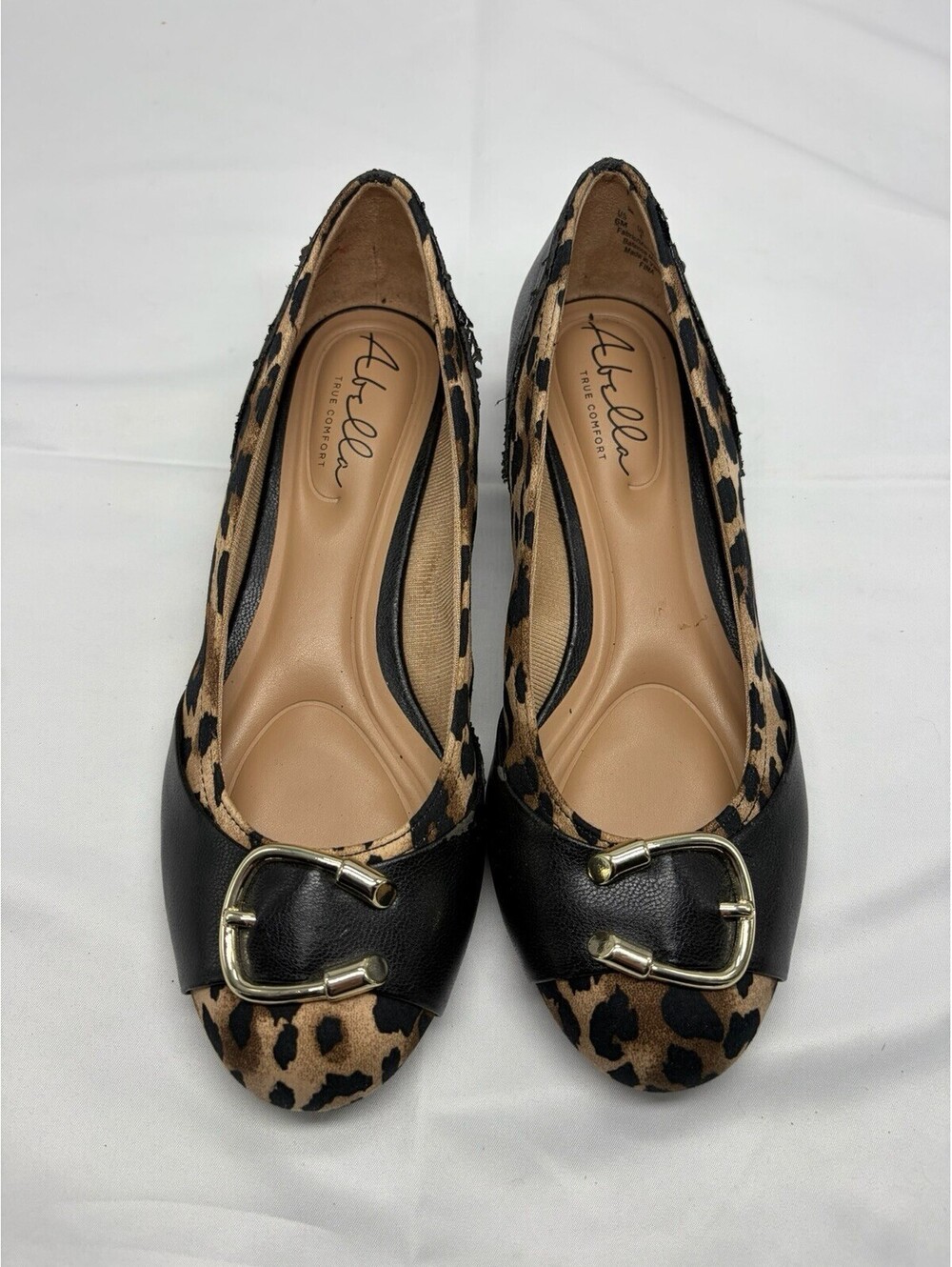Abella Women’s Fina Wedge Leopard Pump Size 6 - Preowned Brown Black